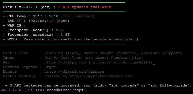 dietpi Automated APT packages update