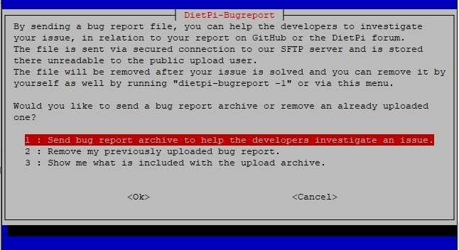 DietPi-BugReport screenshot