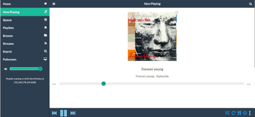 Mopidy web interface screenshot