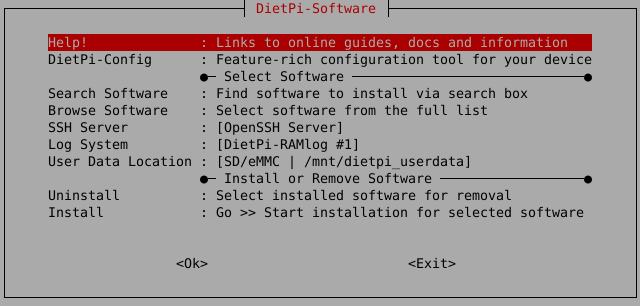 DietPi-Software screenshot