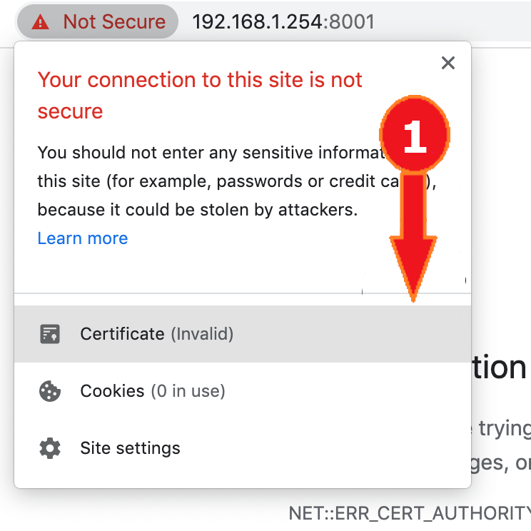 Import certificate on macOS, screenshot 1