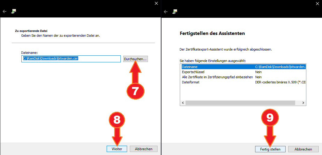 Import certificate on Windows 10, screenshot 4