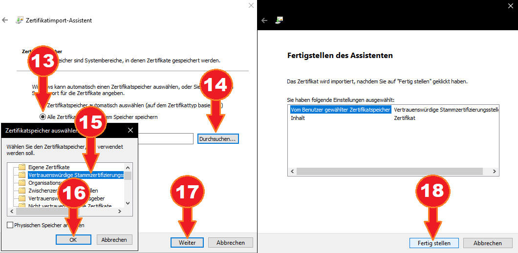 Import certificate on Windows 10, screenshot 6