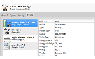 XFCE Power Manager screenshot