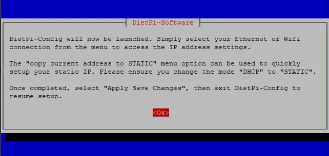 Pi-hole install static IP info prompt