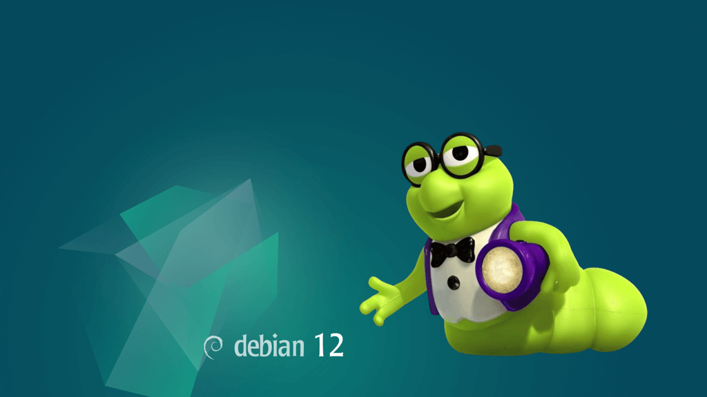 Debian Bookworm theme background and Toy Story character