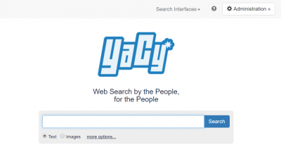 YaCy search web page screenshot