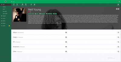 Lidarr web interface screenshot