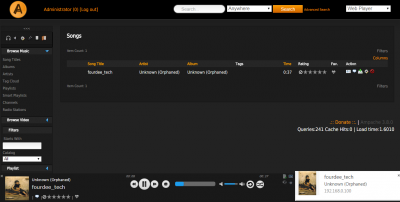 Ampache web interface screenshot