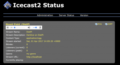 IceCast web interface screenshot