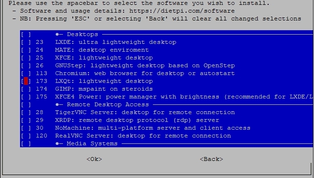 DietPi-Software Software Optimised menu screenshot