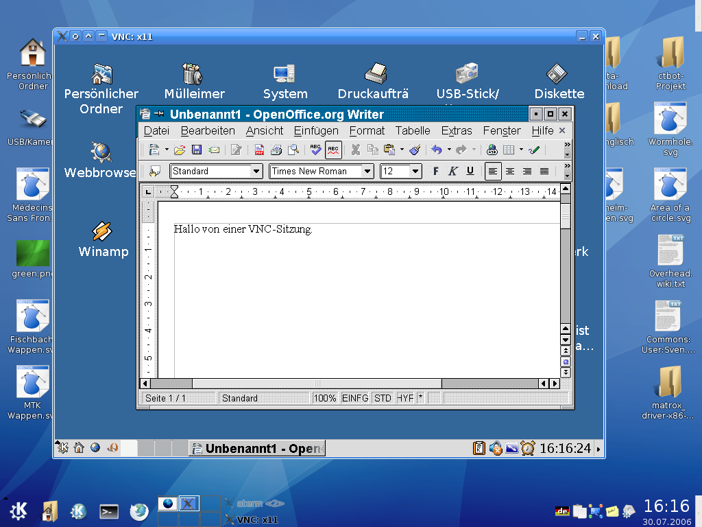 RealVNC desktop screenshot