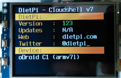 DietPi-CloudShell on Waveshare32 touchscreen photo