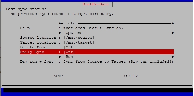 DietPi-Sync screenshot