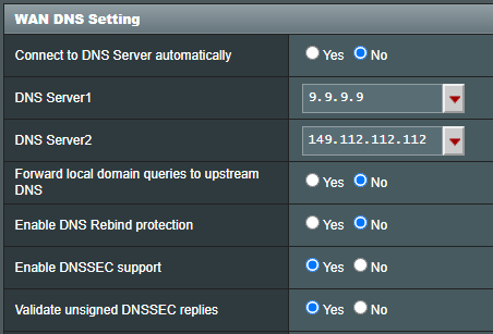 ASUS WAN DNS
