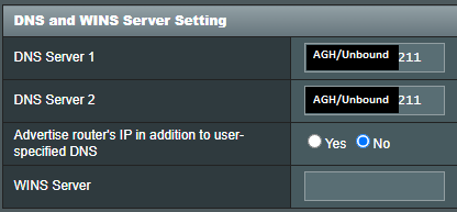 ASUS LAN DNS