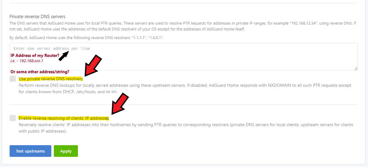 private reverse dns servers adguard home