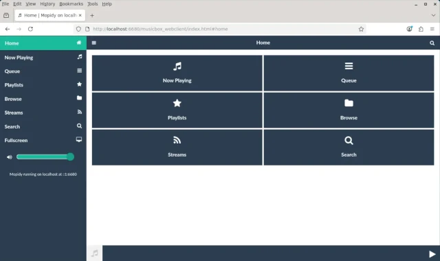Mopidy GUI screenshot