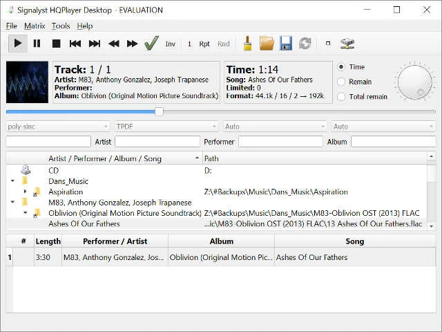 HQPlayer GUI screenshot