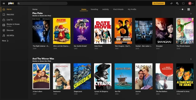 Plex GUI screenshot